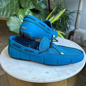 Swims Braided Lace Loafer Blue Boat Shoes Waterproof